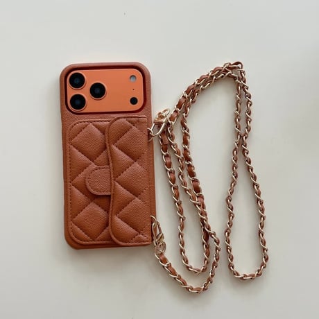 CUTECASE 革製 iPhone17Pro/17ケース カード入れ付 ショルダーチェーン付 iPhone17Promax/Air/16Proカバー 傷が付きにくい 高級感 耐久性CM5773
