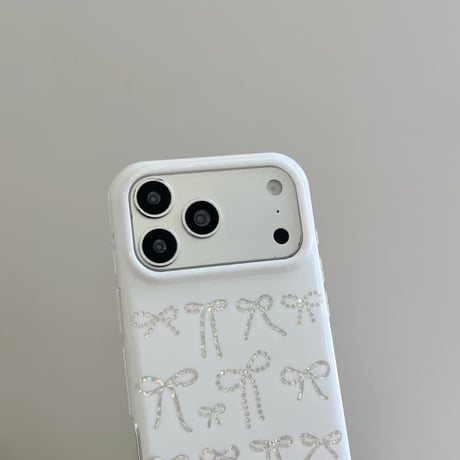 CUTECASE リボン持ち手 iPhone17Pro/17ケース 光沢感リボン柄 iPhone16Promax/15pro/14ケース 甘めコーデ CM6412