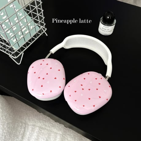 CUTECASE ハート柄 AirPodsMaxケース 韓国風 ピンク エアーポッズ マックス専用カバー 女子力高い 質感いい 光沢感 CM4945