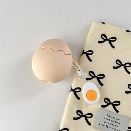 CUTECASE 卵 Airpods4ケース ゆで卵キーチェーン AirpodsPro2ケース エアーポッズ3/2 かわいい ギフトにおすすめCM5556