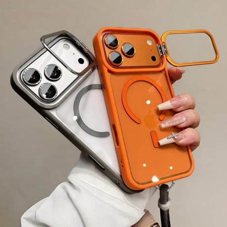 CUTECASE 高機能高品質 iPhone17pro/17promaxケース MagSafeリングスタンド iPhone16/15/14シリーズカバー 耐衝撃 レンズカバー付CM5948