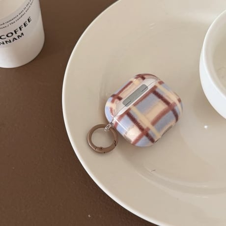 CUTECASE カラーブロッキング AirpodsPro3ケース チェック柄 Airpods3/pro2カバー 可愛い リング付 韓国っぽCM5975