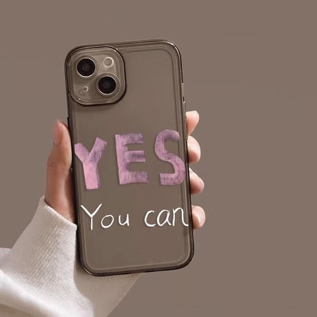 CUTECASE YES You can iPhone16pro/16plusケース ミラー/クリア iPhone15promax/14/13miniカバー シック シンプル風 CM5415