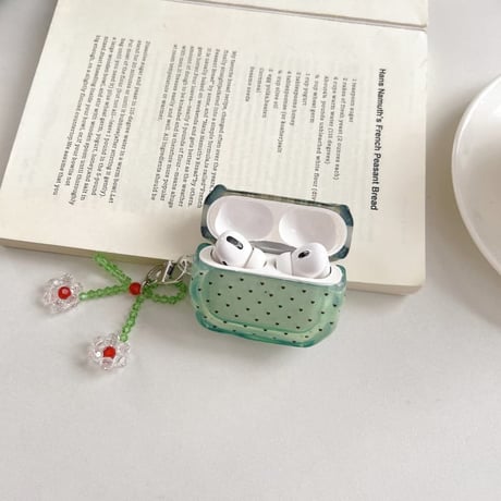 CUTECASE 薄荷緑 Airpods Pro3ケース ハート柄 うねうね Airpods4/3カバー pro2/pro1 リング/キーホルダー 大人可愛い CM6251