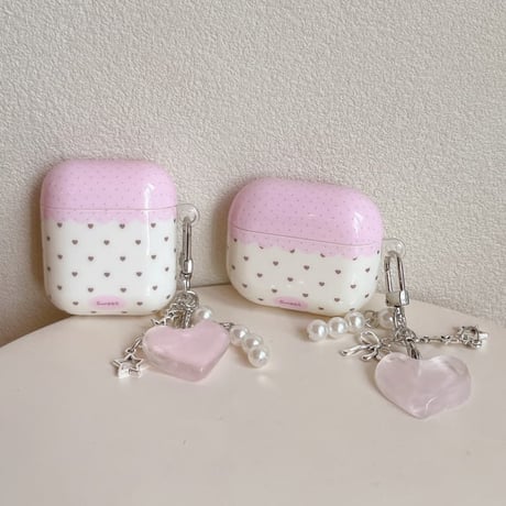 CUTECASE 大人可愛い Airpods Pro3ケース 光沢感 Airpods4/3カバー pro2/pro1 リング/キーホルダー 甘めコーデにおすすめCM6211