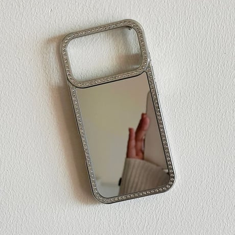 CUTECASE ジュエリーラインミラー iPhone17Pro/17ケース お洒落 iPhone17Promax/16Pro/15カバー メッキ 頑丈 メイク直し鏡 CM5938