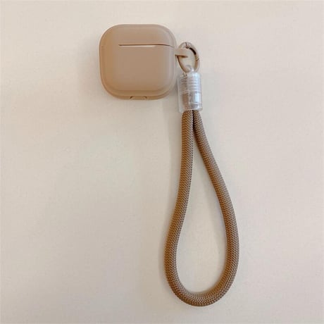 CUTECASE ストラップ付 Airpods4ケース 充電口カバー付 Airpodspro2カバー Airpods3/2 指紋防止 シリコン 無地CM5528