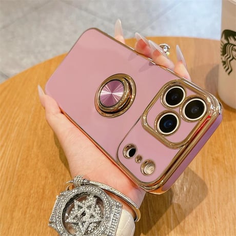 CUTECASE リング付 iPhone17Pro/17ケース スタンド機能 iPhone17Promax/17Airカバー メタルカラー 丈夫 CM5680