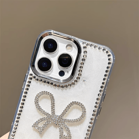 CUTECASEジュエリーリボン アイフォン16/16proケース パールストラップ iPhone15pro/14/13proカバー 可愛い 高級感CM5298