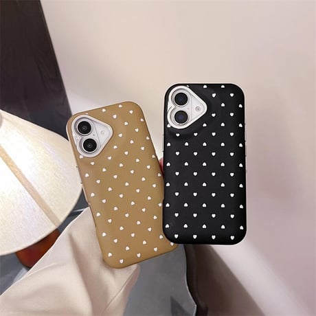 CUTECASEハート柄 iPhone16/16Proケース 皮っぽい iPhone15Pro/14/13カバー おしゃれ 女子力高い 耐久性あるCM4786