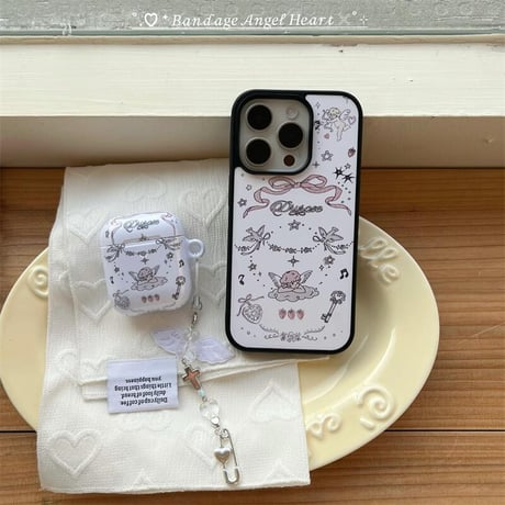 CUTECASE 天使 Airpods 4ケース キーチェーン付き Airpodspro2/proカバー Airpods第3/2世代 かわいい かわいい 耐衝撃CM5137
