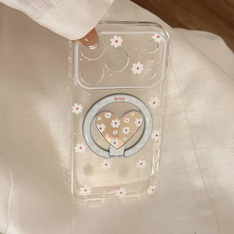 CUTECASE MagSafe対応 花柄 iPhone17Pro/17ケース マグネット式ミラーリングスタンド付 iPhone17ProMax/16Pro/15カバー 女子力アップ CM6177