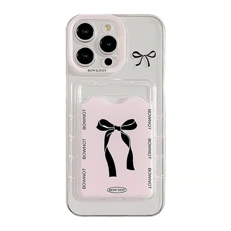 CUTECASE カード収納 iPhoneケース リボン柄 アイフォン15pro/14promax/13/12/SEカバー 便利 持ち運びやすい CM4470