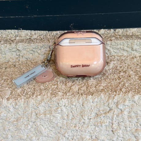 CUTECASEクマさん Airpods Pro3ケース 半透明 Airpods4/3カバー pro2/pro1 リング/キーホルダー 大人可愛いCM6116