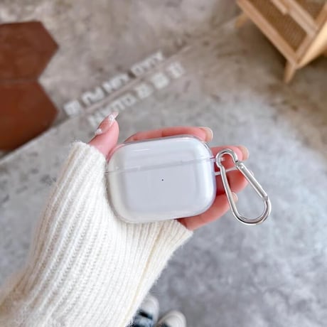CUTECASEAirpods4ケース 第4世代 クリア AirpodsPro2/Pro1カバー エアポッズ3/2 カラビナ付 シンプル 艶感CM4677
