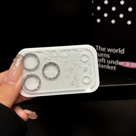 CUTECASE キラキララメ入りカメラ保護カバー iPhone17Pro iPhone17ProMax リボン/ガーリー ハンドメイド ガラスレンズフィルム 傷から保護 CM6465