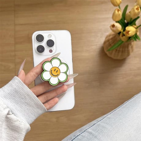 CUTECASE笑顔の花 スマホグリップ スタンド マグネット式タイプ 便利 可愛い 耐久性ある ギフトに最適CM5386