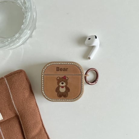 CUTECASE 熊ちゃん AirPodsPro3ケース ジュエリーライン Airpods4/3ケース AirpodsPro2/Pro1カバー MagSafe対応 可愛い 頑丈CM5956