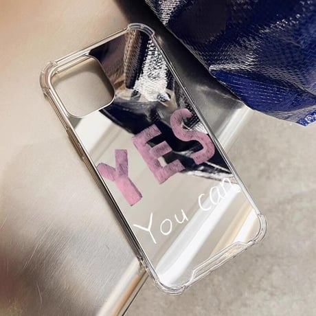 CUTECASE YES You can iPhone16pro/16plusケース ミラー/クリア iPhone15promax/14/13miniカバー シック シンプル風 CM5415