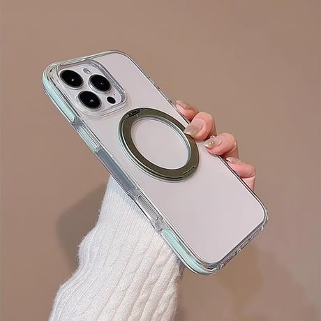 CUTECASEMagSafeリングスタンド iPhone16Pro/16ケース 透明 iPhone15Pro/14Pro/13ケース 多機能品質よい 四角耐衝撃CM5178