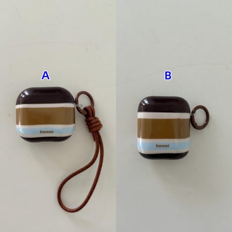 CUTECASE カラーブロッキング AirpodsPro3ケース ストライプ柄 エアポッズ4/3 AirpodsPro2/Proカバー 皮ストラップ シック ギフトにおすすめ CM6209