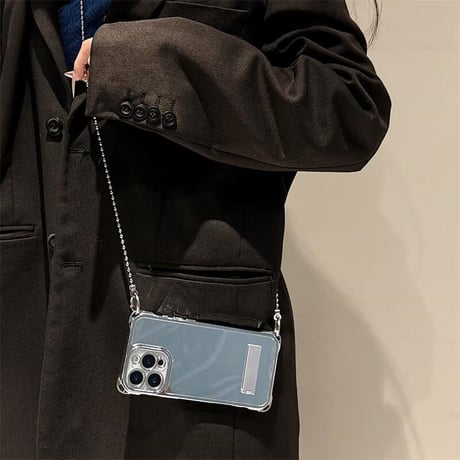 CUTECASEメイク直し鏡 iPhone16pro/16ケース スタンド ショルダーチェーン iPhone15/14pro/13promaxカバー 女子力高い 多機能耐衝撃 CM5200
