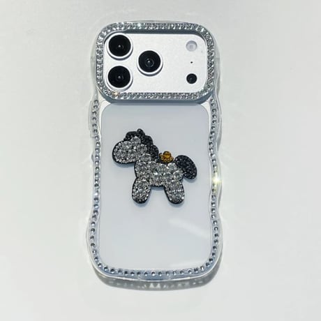 CUTECASE うねうねジュエリーライン iPhone17Pro/17ケース ダイヤストラップ iPhone17Promax/16Pro/15ケース ミラー/クリア お洒落 CM6194