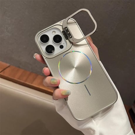 CUTECASEスタンド付 Magsafe充電 iPhone16/16proケース キラキラ光る iPhone15promax/14/13カバー 高級感多機能便利CM5480