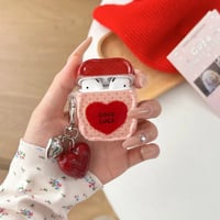 CUTECASE レッドハート柄 Airpods Pro3ケース 水玉模様 Airpods 4/3カバーケース AirpodsPro2/1 かわいい 女子力アップ CM6202