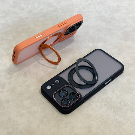 CUTECASE 高品質指紋防止 iPhone17ProMax/17Proケース MagSafeリングスタンド iPhone17P/Air/16ProMaxケース カメラカバー付 耐衝撃CM5949
