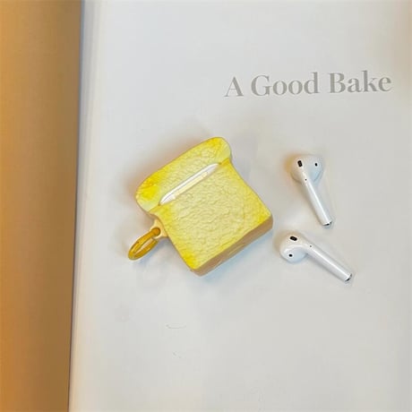 CUTECASE 卵焼き トースト Airpodsプロ2/1ケース シリコン airpods3/2/2カバー リング付き 可愛い 美味しそうCM4380