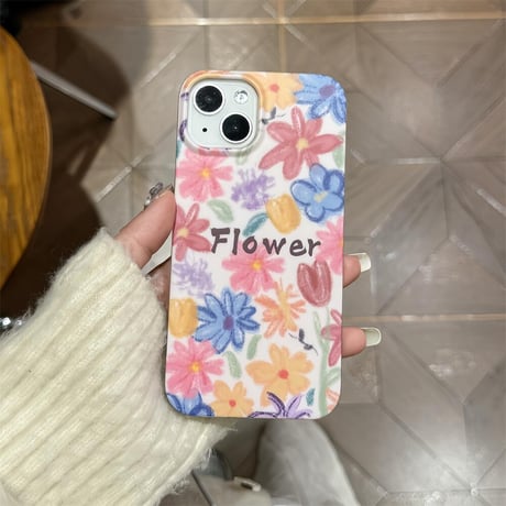 CUTECASE絵画花柄iPhone15Promaxケース 綺麗 iPhone14Pro/13proカバー キラキラ 高品質 お揃い 女子力上がるC6021