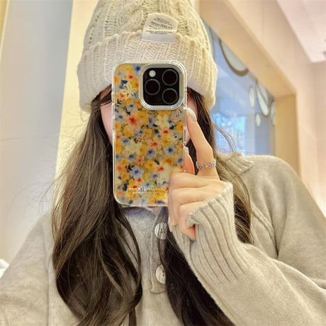 CUTECASE花柄 iPhone16/16Proカバー 秋冬ファッション iPhone15/14/13proケース おしゃれ かわいい 丈夫CM4849