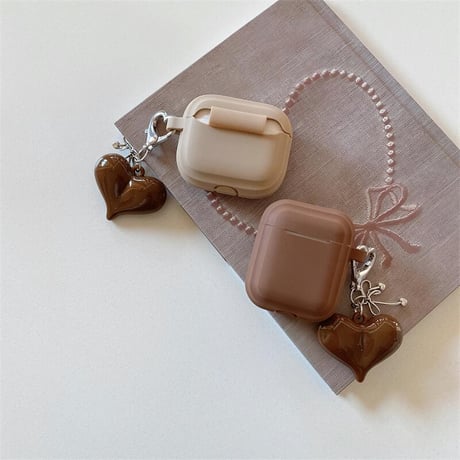 CUTECASEシリコン Airpods 4ケース ハートキーホルダー Airpods3/Pro2ケース airpodsproカバー 充電口カバー付 頑丈 CM4993