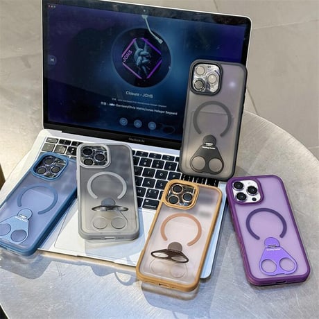 CUTECASEスタンドリング付 iPhone16promax/16eケース Magsafe充電 耐衝撃 iPhone15pro/14plus/13カバー 指紋防止 マット CM5486