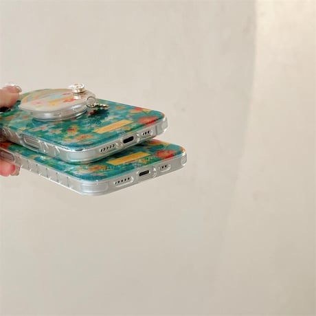 CUTECASE春に向け iPhone16pro/16ケース 花柄 花かごグリップ iphone15pro/14/13proカバー 大人可愛い 大人可愛いCM5186