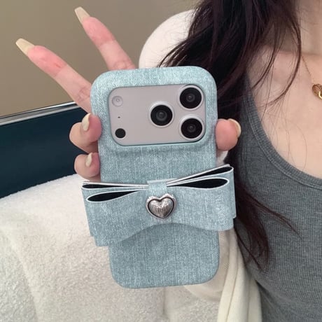 CUTECASE リボンスタンド iPhone17Pro/17ケース レザー アイフォン16/15pro/13/12Pro/14カバー 高品質 レザーCM6230