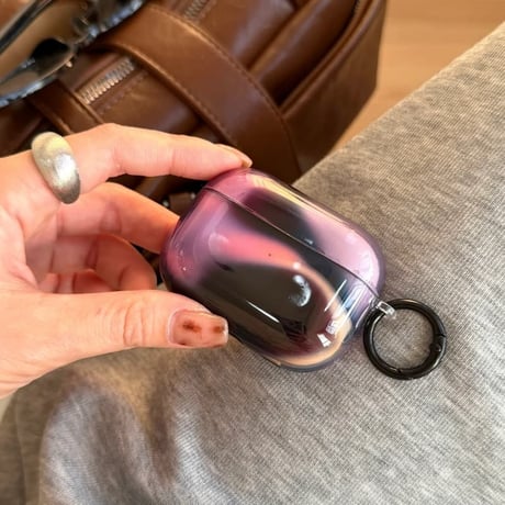 CUTECASE 黒紫グラデーションカラー AirPodsPro3ケース 艶感 Airpods4/3ケース AirpodsPro2/Pro1カバー シック オシャレCM5917