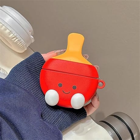 CUTECASE卓球ラケット Airpodspro2/proケース 可愛い エアーポッズAirpods3/2カバー 便利ストラップ プレゼントにおすすめCM4616