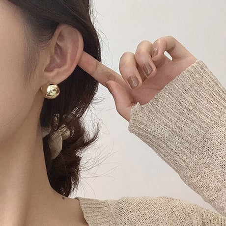 球体ピアス silver925 ボールピアス 韓国ピアス