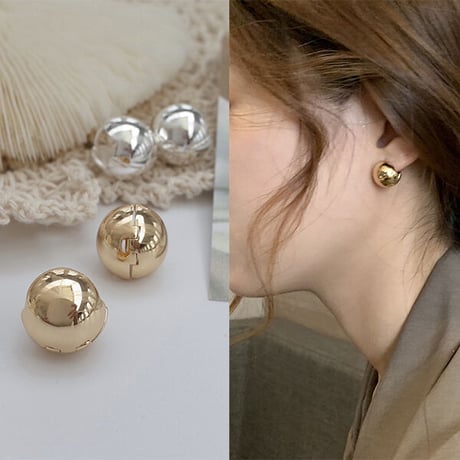 球体ピアス silver925 ボールピアス 韓国ピアス