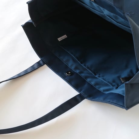 Navy label・マチ付きトートバッグ・紺＊さくらんぼ刺繍
