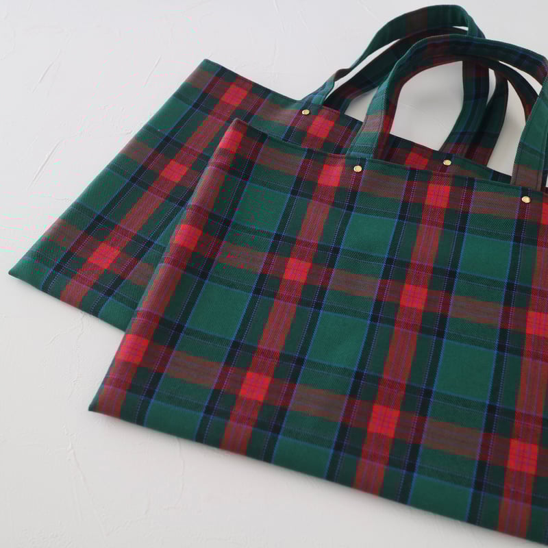 小さなレッスンバッグ・タータンチェック（赤系） | Coco chic