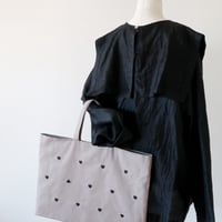 Navy label・レッスンバッグ・グレー＊ハート刺繍(ダークグレー）