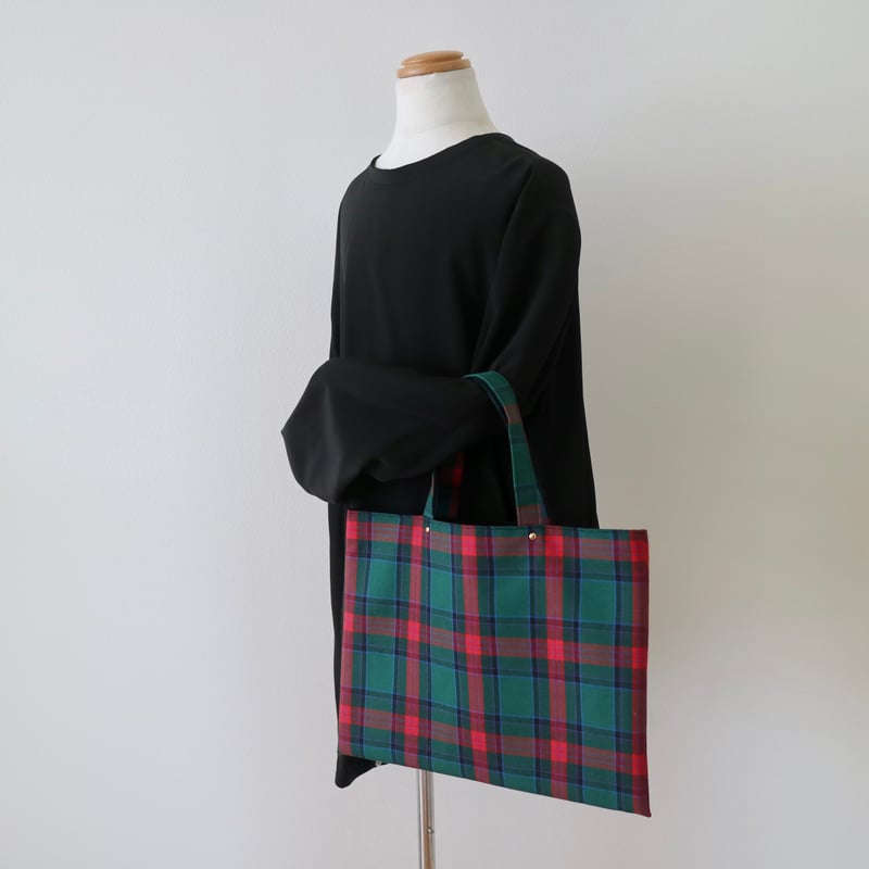 小さなレッスンバッグ・タータンチェック（赤系） | Coco chic
