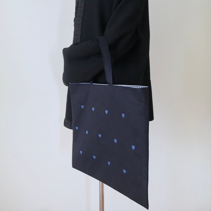 Navy label・レッスンバッグ・紺＊ハート刺繍 | Coco chic