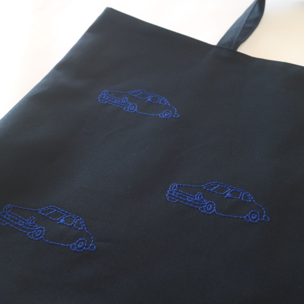 Navy label・レッスンバッグ・紺＊くるま刺繍(ロイヤルブルー） | Coco