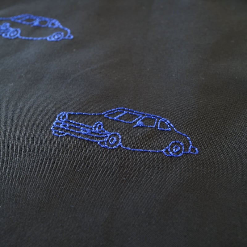Navy label・レッスンバッグ・紺＊くるま刺繍(ロイヤルブルー） | Coco