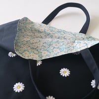 Navy label・レッスンバッグ・紺＊さくらんぼ(赤)刺繍 | Coco chic