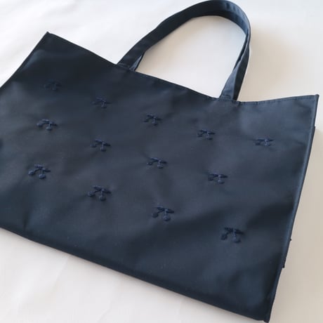 Navy label・マチ付きトートバッグ【自立パーツ付】単品